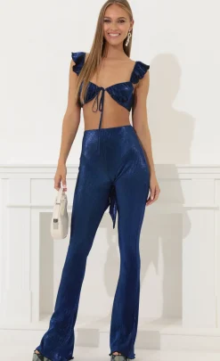 LUCY IN THE SKY Two-Piece Sets|Pants^Shannon Two Piece Set In Blue Foil