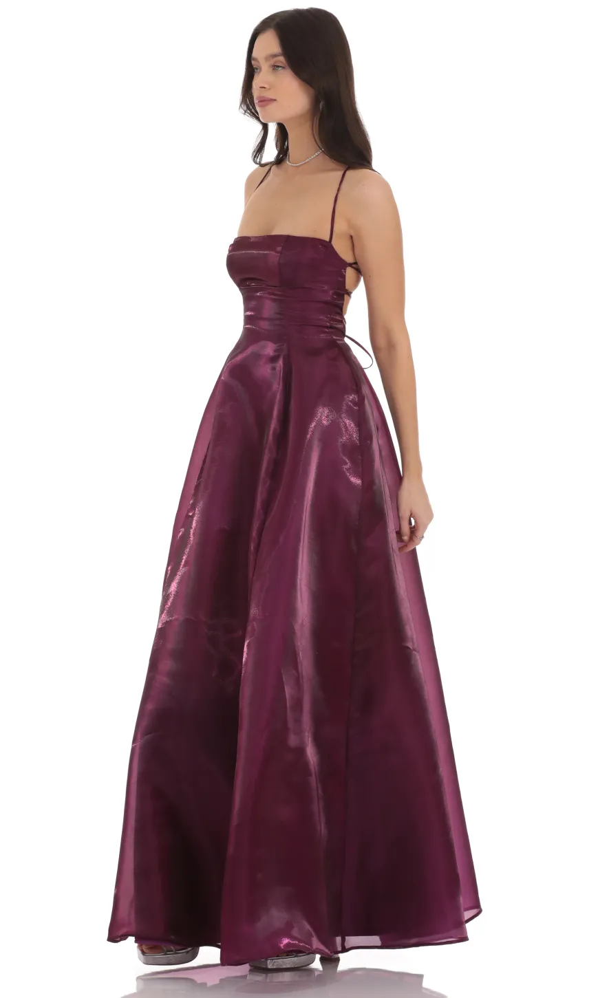 LUCY IN THE SKY Maxi Dresses^Sheen Fit And Flare Maxi Dress In Purple