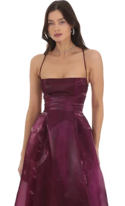 LUCY IN THE SKY Maxi Dresses^Sheen Fit And Flare Maxi Dress In Purple