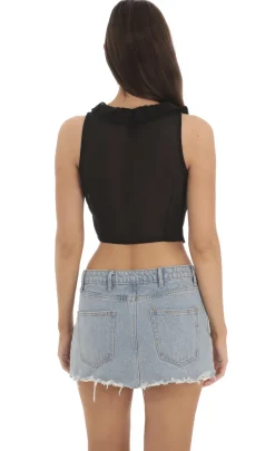 LUCY IN THE SKY Tops^Sheer Chiffon Top In Black
