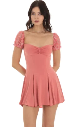 LUCY IN THE SKY Mini Dresses^Shimmer Lace Dress In Pink