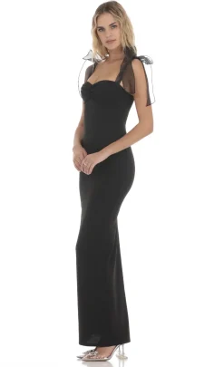 LUCY IN THE SKY Maxi Dresses^Shoulder Ties Maxi Dress In Black