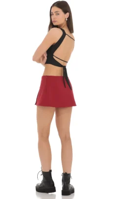 LUCY IN THE SKY Skirts^Side Slit Mini Skirt In Red
