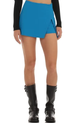 LUCY IN THE SKY Skirts|Shorts^Side Slit Skort In Blue