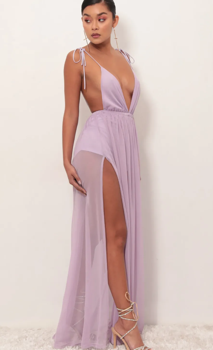 LUCY IN THE SKY Maxi Dresses|Rompers^Skylar Love Ties Maxi Dress In Lavender