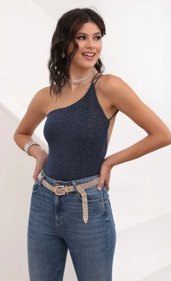 LUCY IN THE SKY Bodysuits^Sparkling Bodysuit In Sapphire
