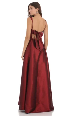 LUCY IN THE SKY Maxi Dresses^Square Neck Fit And Flare Maxi Dress In Maroon