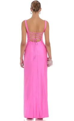LUCY IN THE SKY Maxi Dresses^Square Neck Maxi Dress In Hot Pink