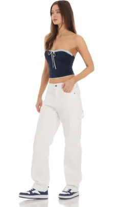 LUCY IN THE SKY Jeans^Straight Cargo Jeans In White
