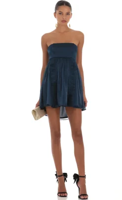LUCY IN THE SKY Mini Dresses^Strapless Babydoll Dress In Navy