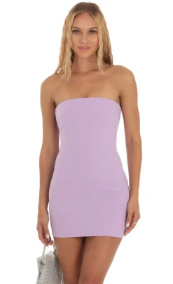 LUCY IN THE SKY Mini Dresses^Strapless Bodycon Dress In Lavender