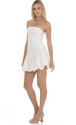 LUCY IN THE SKY Mini Dresses^Strapless Bubble Dress In White