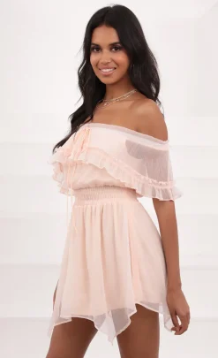 LUCY IN THE SKY Mini Dresses^Strapless Chiffon Dress In Pink