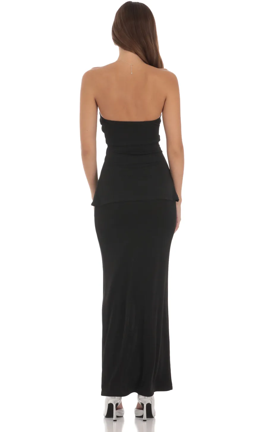 LUCY IN THE SKY Two-Piece Sets|Tops^Strapless Cutout Two Piece Set In Black