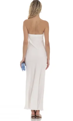 LUCY IN THE SKY Maxi Dresses^Strapless Straight Maxi Dress In White