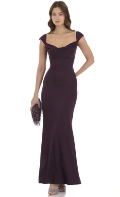 LUCY IN THE SKY Maxi Dresses^Strappy Cowl Neck Maxi Dress In Purple
