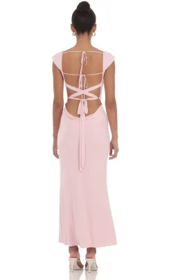 LUCY IN THE SKY Maxi Dresses^Strappy Cowl Neck Maxi Dress In Pink