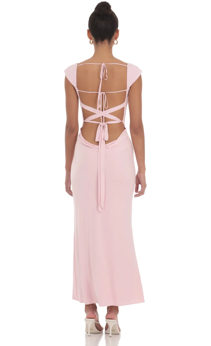 LUCY IN THE SKY Maxi Dresses^Strappy Cowl Neck Maxi Dress In Pink