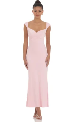 LUCY IN THE SKY Maxi Dresses^Strappy Cowl Neck Maxi Dress In Pink