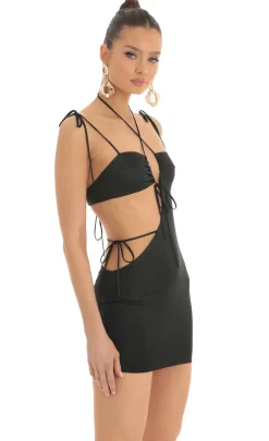 LUCY IN THE SKY Mini Dresses^Strappy Cut Out Dress In Black