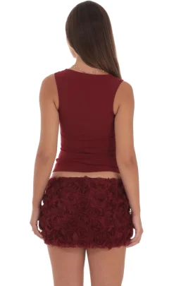 LUCY IN THE SKY Tops^Stretch Scoop Top In Maroon