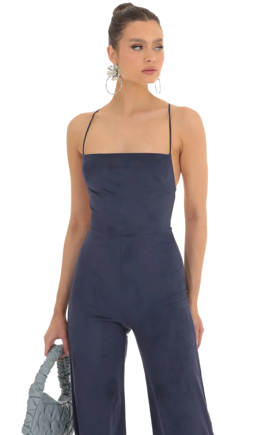 LUCY IN THE SKY Jumpsuits^Suede Wide Leg Jumpsuit In Navy