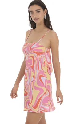 LUCY IN THE SKY Mini Dresses^Swirl Open Back Dress In Pink