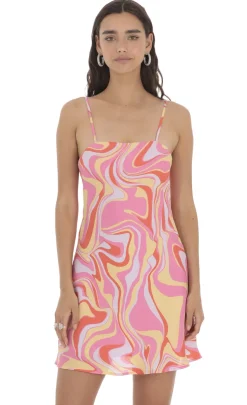 LUCY IN THE SKY Mini Dresses^Swirl Open Back Dress In Pink
