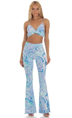 LUCY IN THE SKY Two-Piece Sets|Pants^Swirl Two Piece Set In Blue