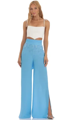 LUCY IN THE SKY Pants^Swirl Wide Leg Pants In Blue