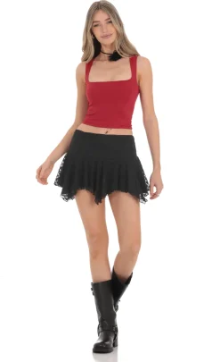 LUCY IN THE SKY Skirts^Textured Asymmetrical Skirt In Black