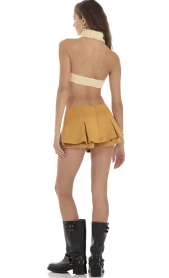 LUCY IN THE SKY Tops^Turtleneck Knit Open Back Top In Cream