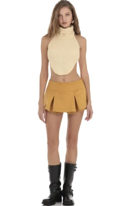 LUCY IN THE SKY Tops^Turtleneck Knit Open Back Top In Cream