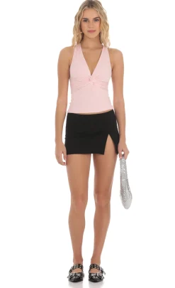 LUCY IN THE SKY Tops^Twist Cross Back Top In Pink