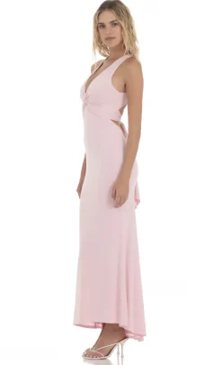 LUCY IN THE SKY Maxi Dresses^Twist V-Neck Maxi Dress In Pink