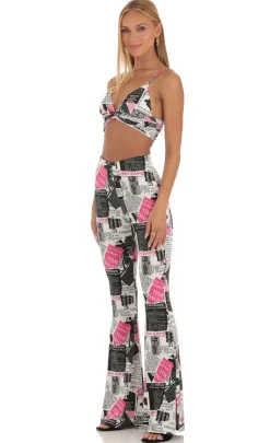 LUCY IN THE SKY Two-Piece Sets^Two Piece Set In Newspapper Print