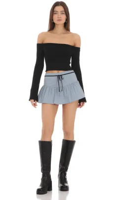 LUCY IN THE SKY Skirts|Shorts^Velvet Ribbon Skort In Blue