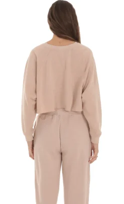 LUCY IN THE SKY Loungewear^Washed Cropped Jumper In Light Brown