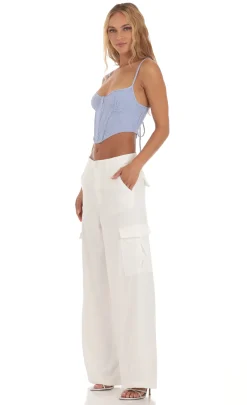 LUCY IN THE SKY Pants^Wide Leg Cargo Pants In White