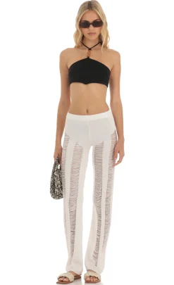 LUCY IN THE SKY Pants^Yoly Crochet Pants In White